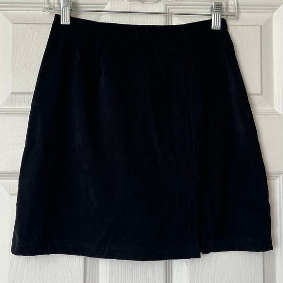 Vintage Blue Sueded Fabric Mini Skirt - Size 3 - Picture 1 of 6